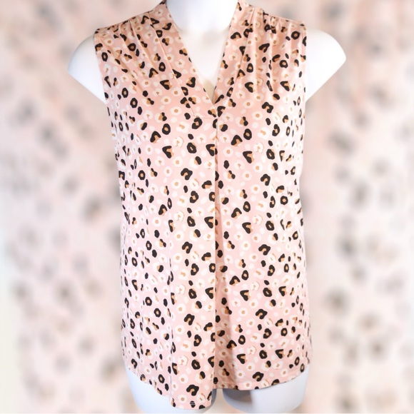Massini Tops - Sleeveless Animal Print Top Peach-Pink